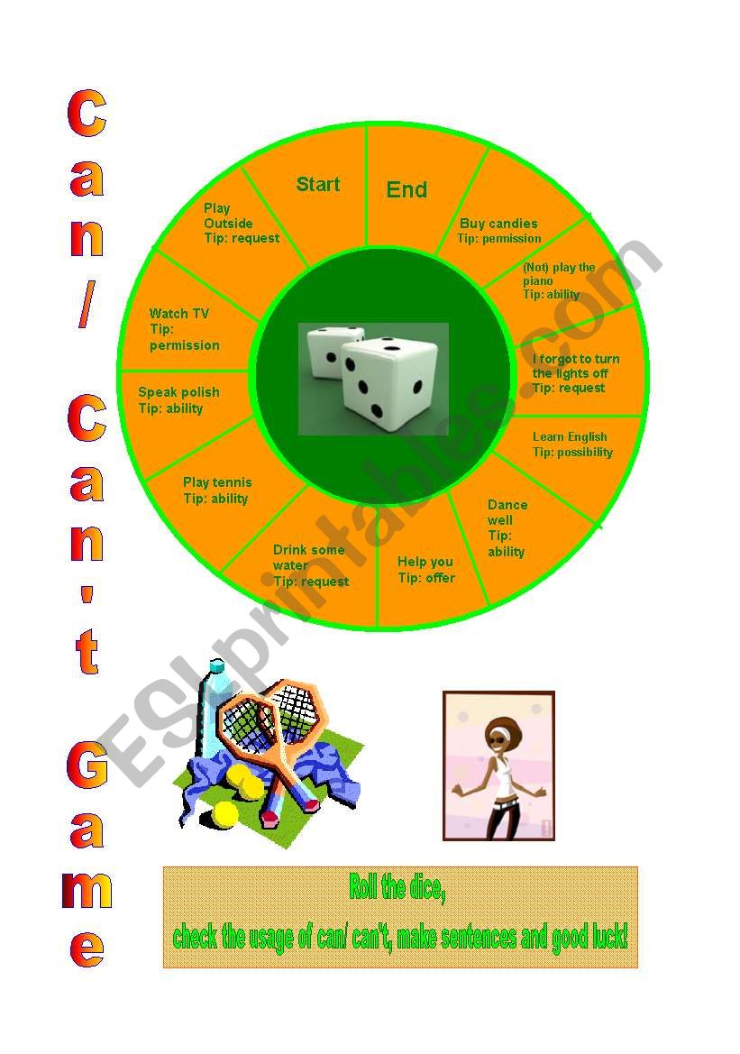 Can/ cant game worksheet