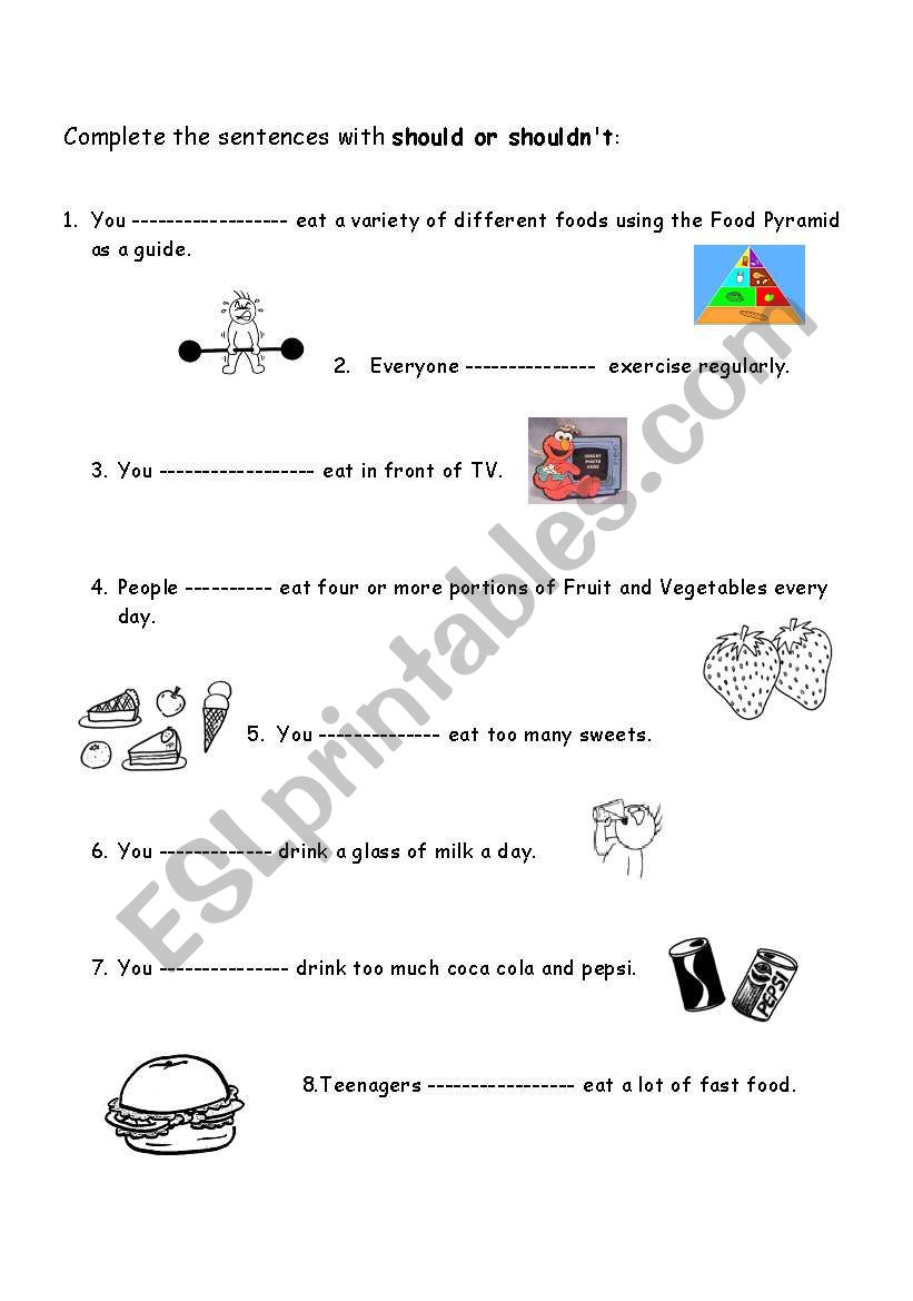 Should or shouldnt worksheet