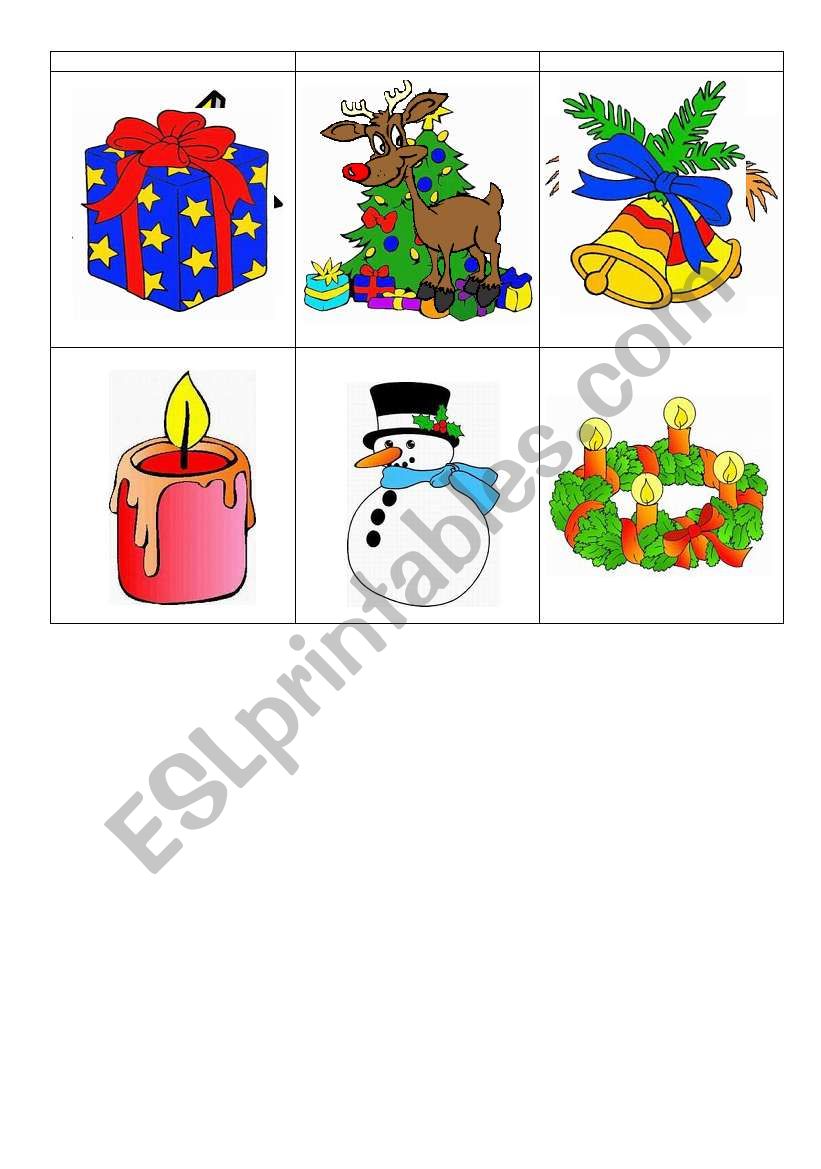 Christmas Bingo worksheet