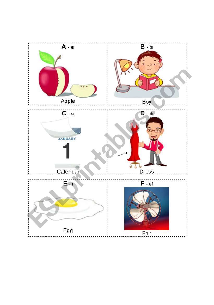 The ABC (full color) A-L worksheet