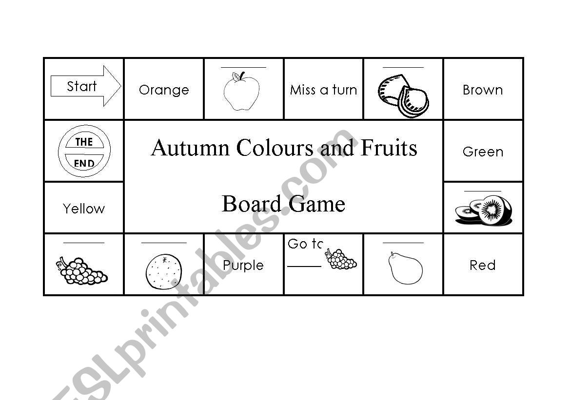 Autumn colours and fruits board game