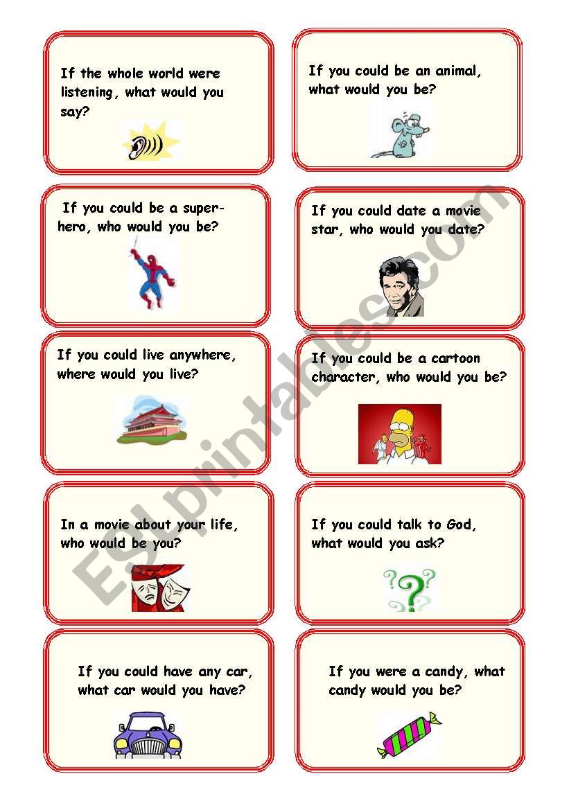 2nd Conditional Conversation cards