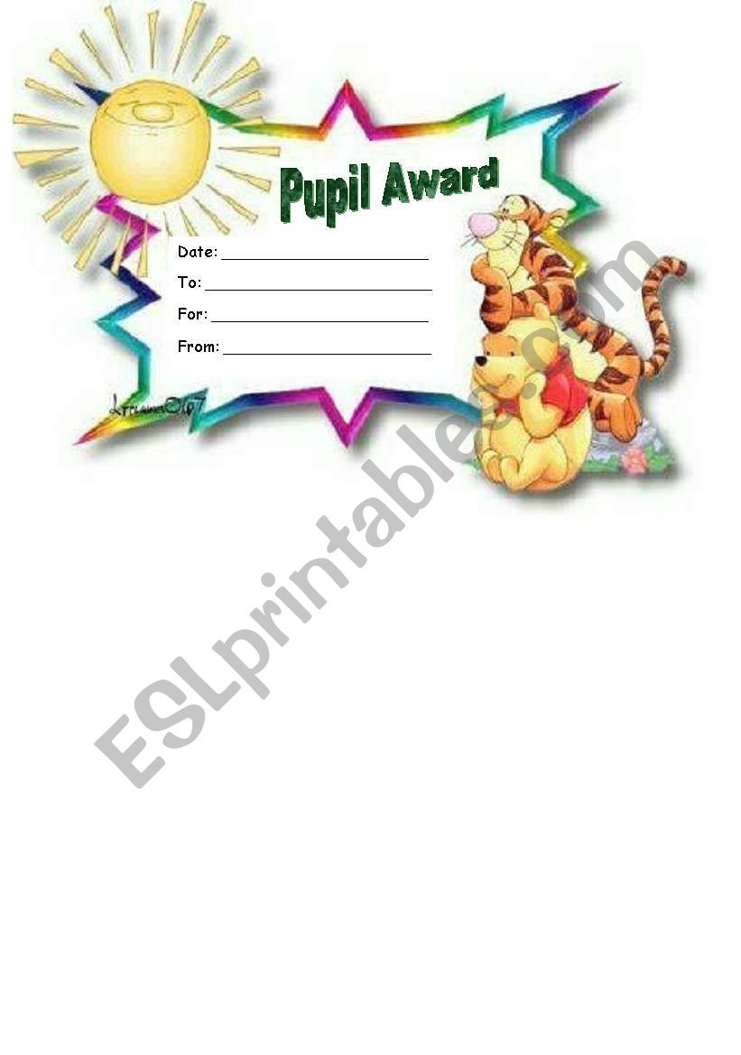 Award worksheet