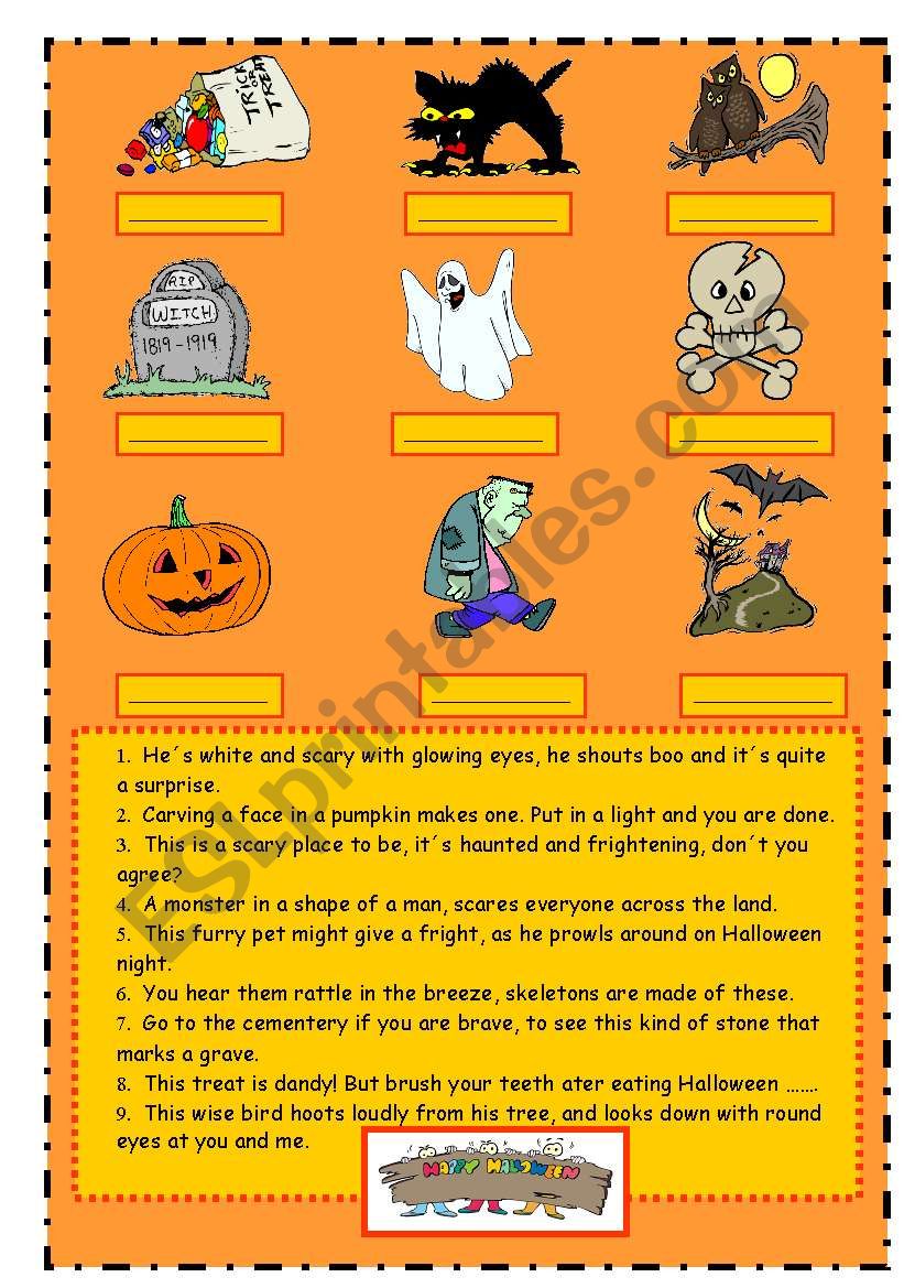 Halloween vocabulary (riddles)