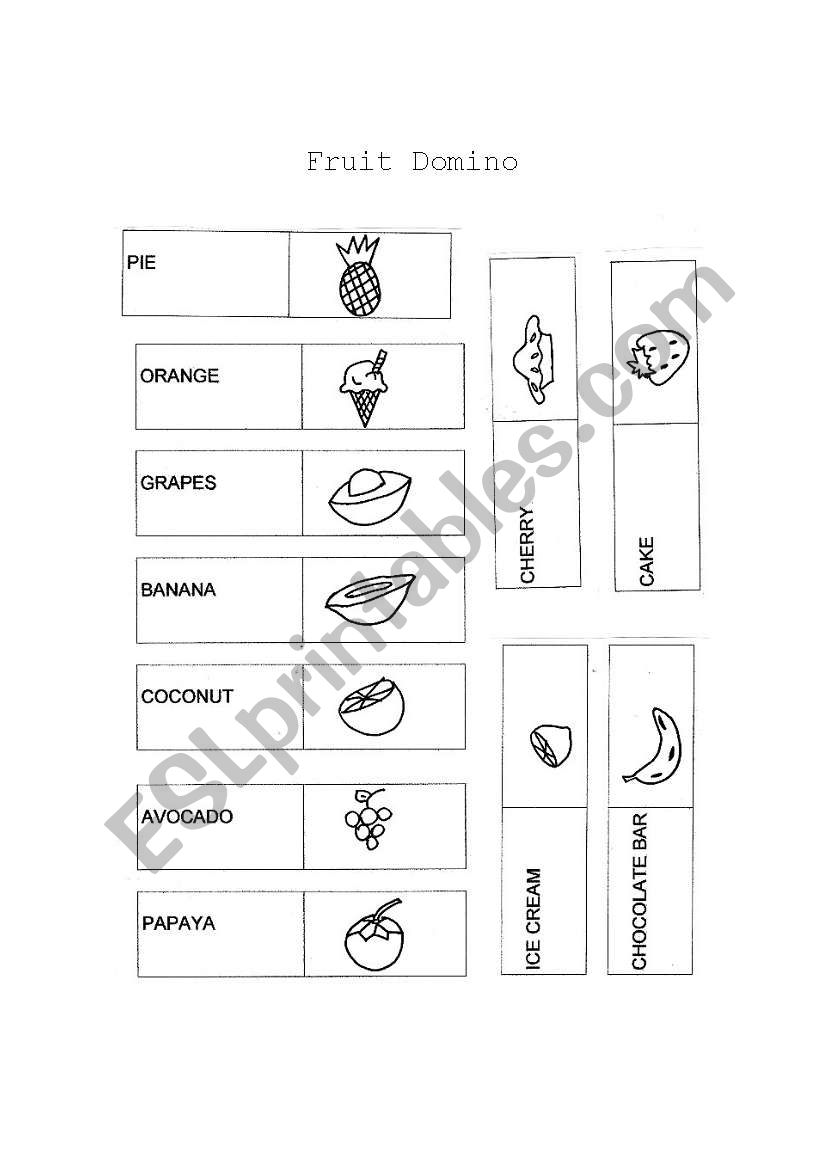 Fruit Domino worksheet