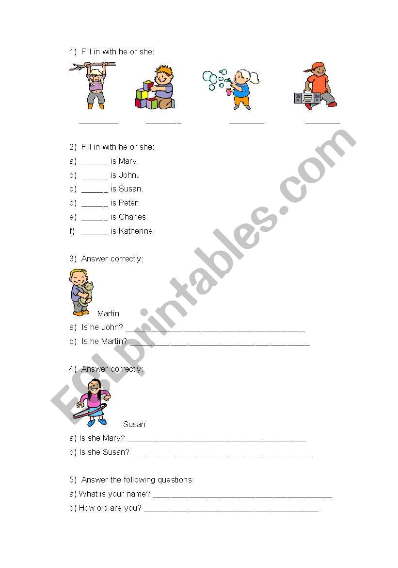 He/she worksheet worksheet