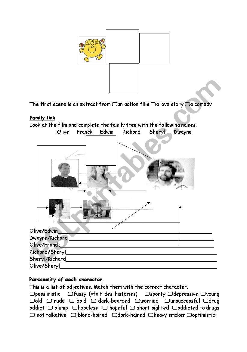 Little Miss Sunshine worksheet