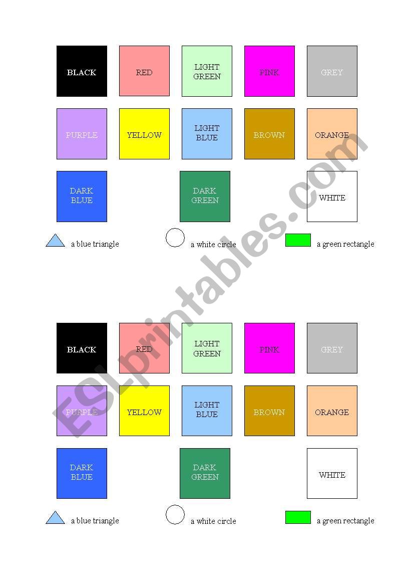 COLORS worksheet