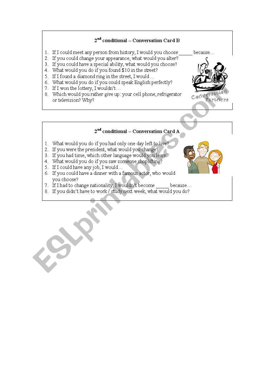 Conversation Cards - 2nd conditional
