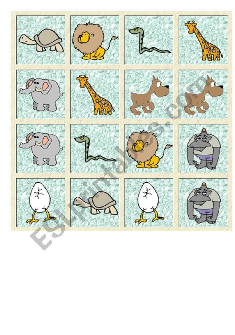 Memory Game worksheet