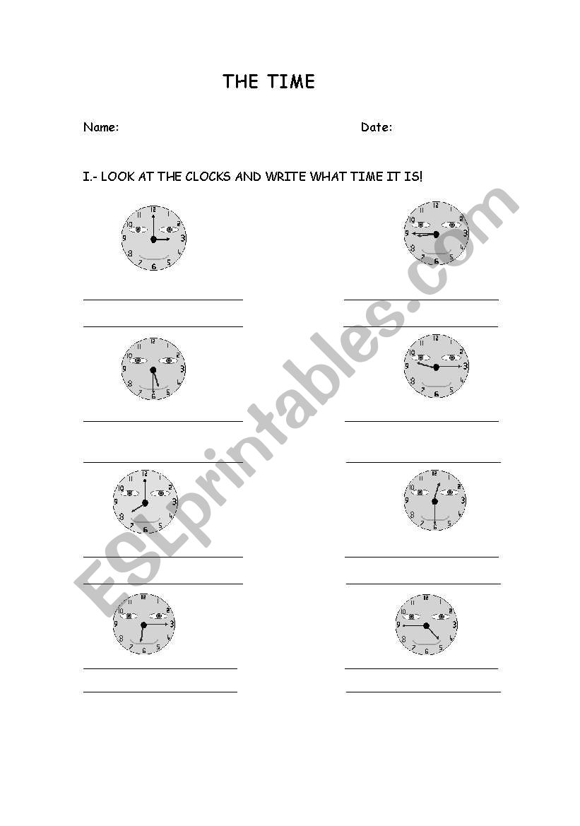 The time worksheet