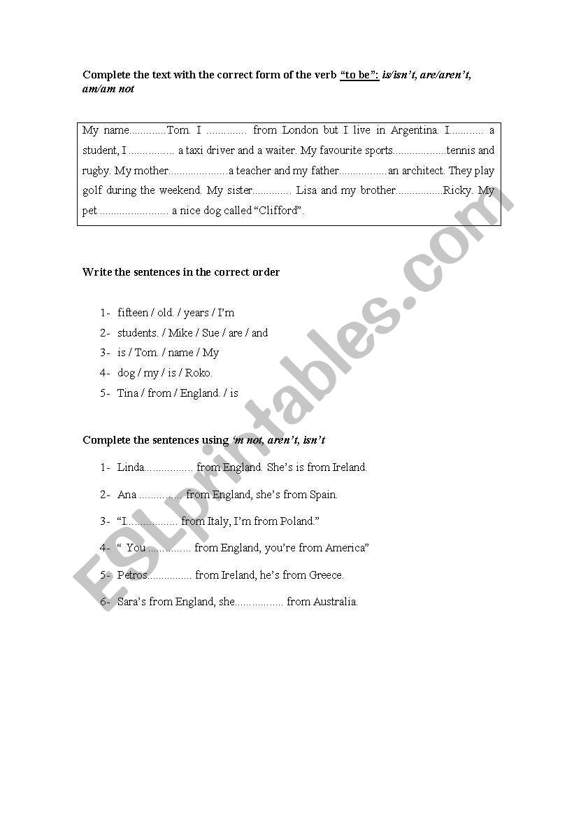 Present Simple Tense worksheet