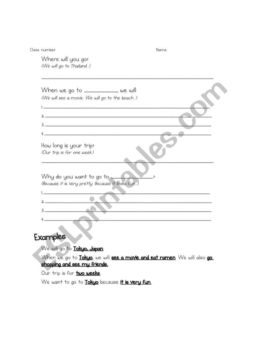 Summer Vacation worksheet