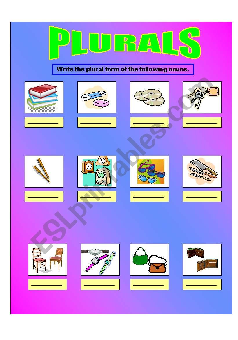 Plurals worksheet