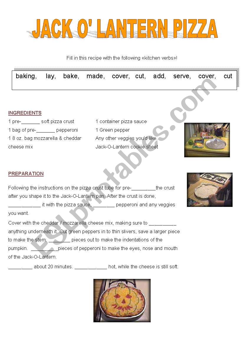 fill in this recipe worksheet