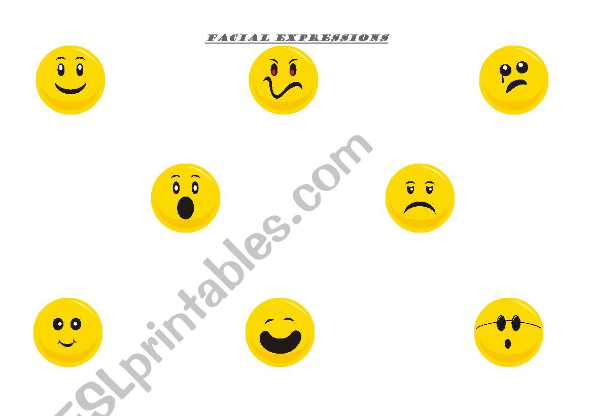 Facial expressions worksheet