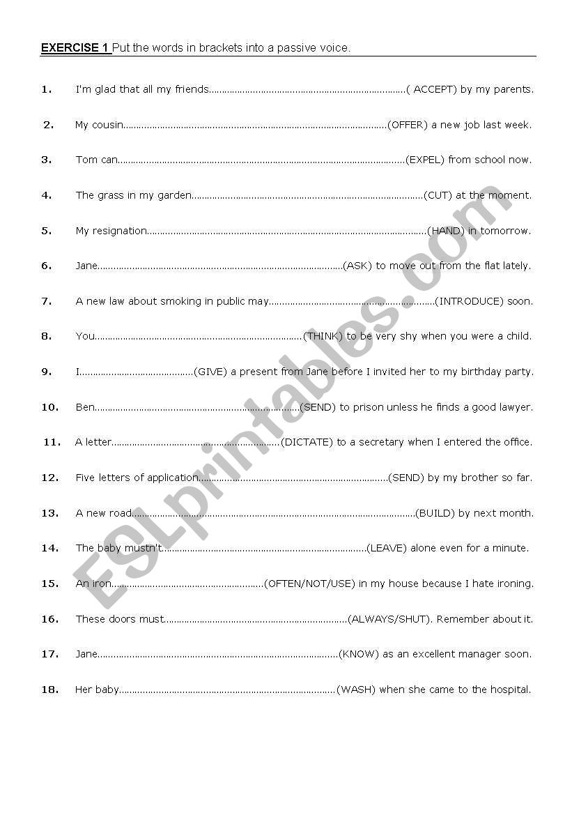 Passive Voice worksheet