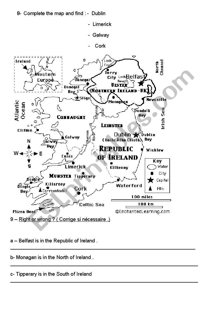 WEBQUEST IRELAND worksheet