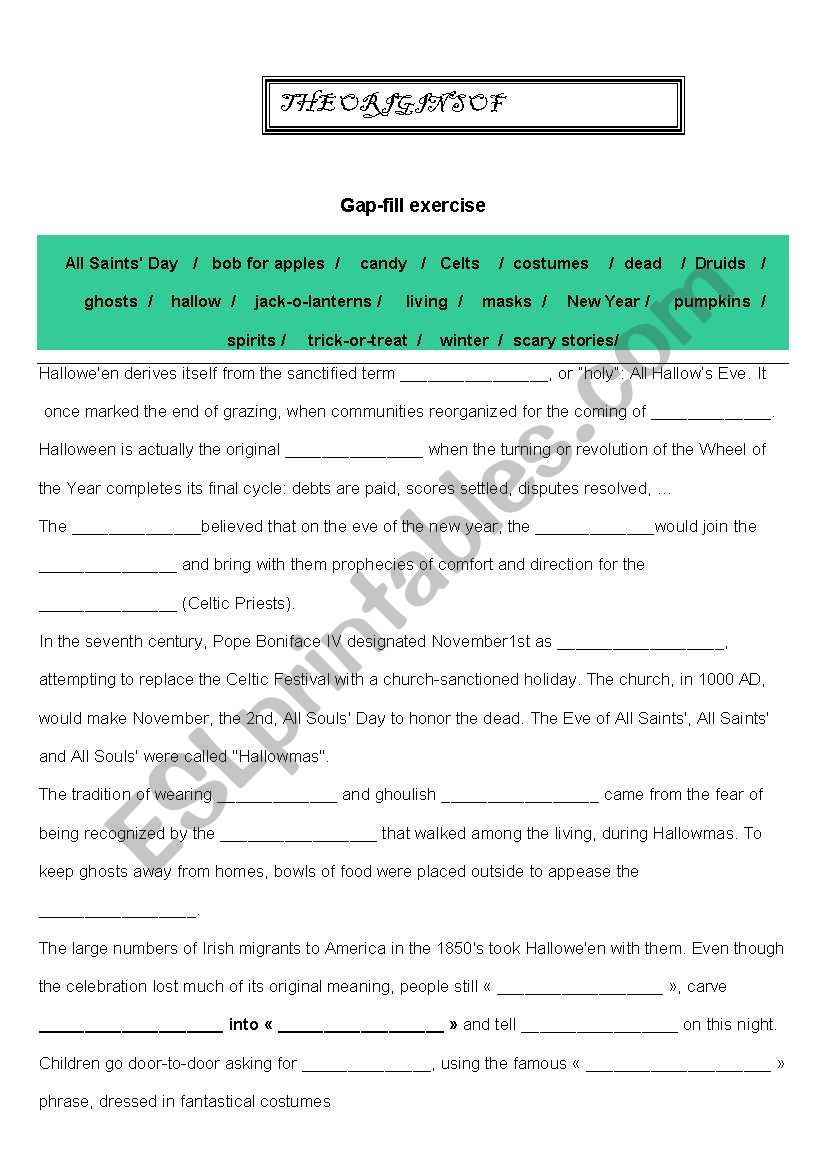 HALLOWEEN worksheet