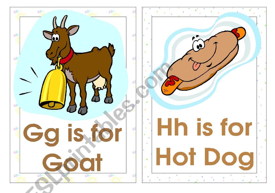 Alphabet Flash-cards (G-L) worksheet