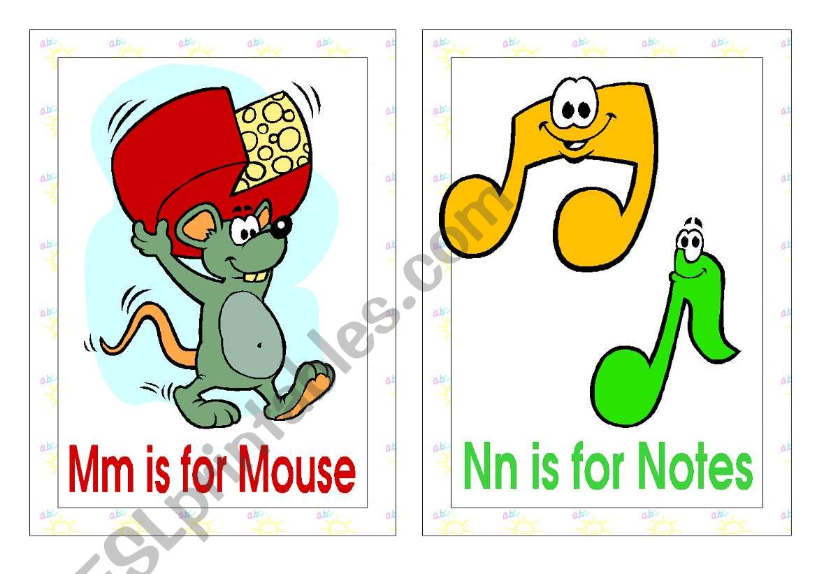 Alphabet Flash-cards (M-R) worksheet