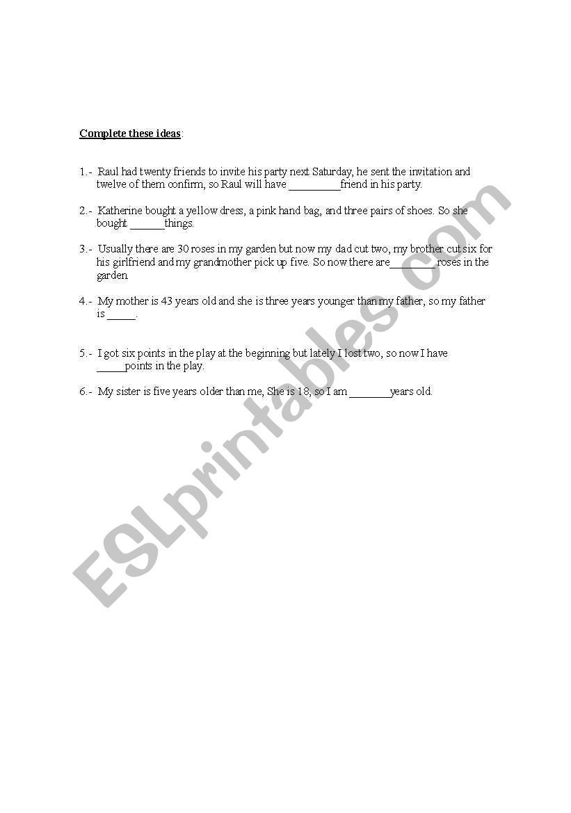 Solving problems worksheet