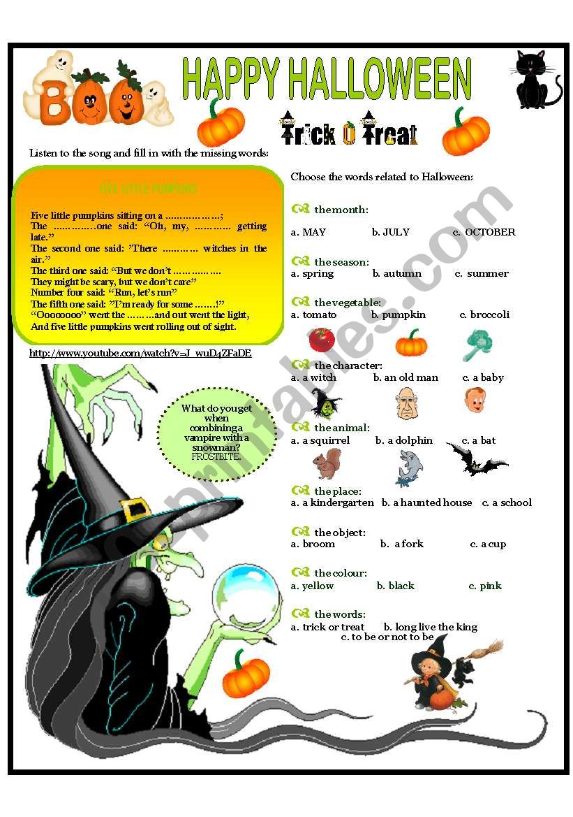 HAPPY HALLOWEEN worksheet