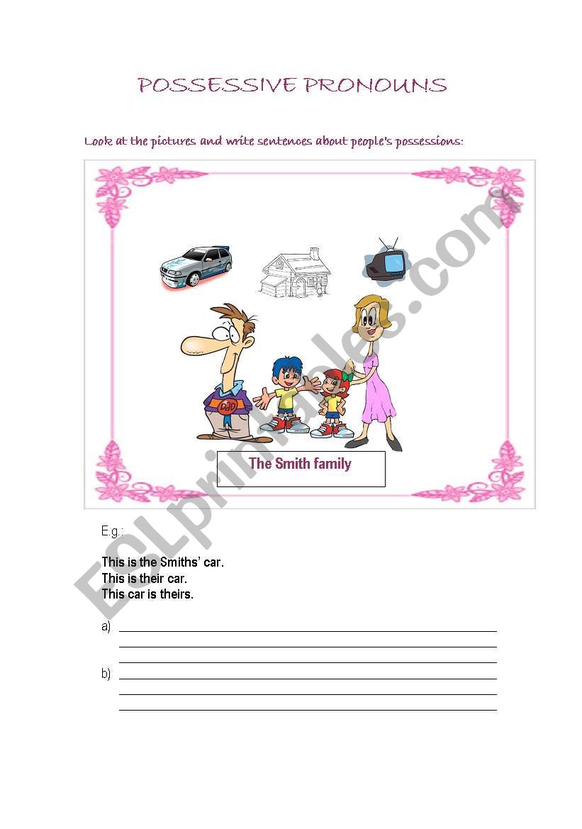 POSSESSIVES - Part 1 worksheet