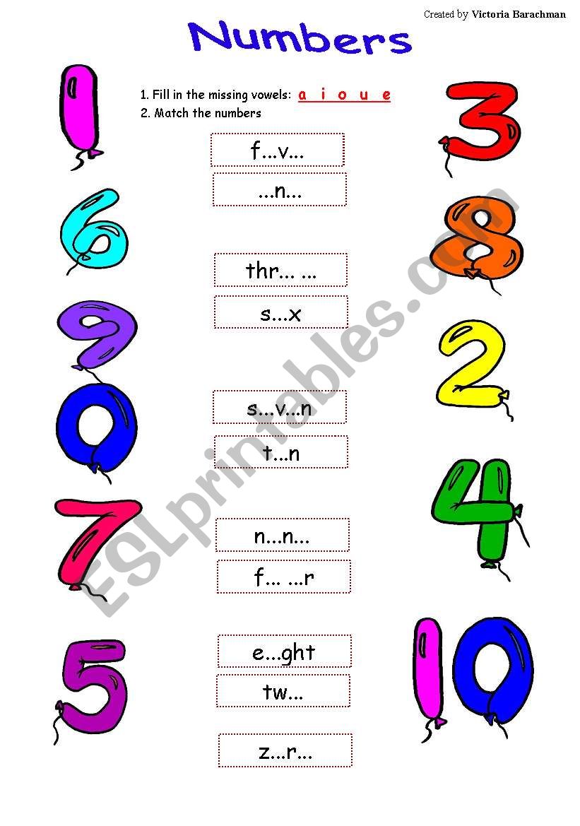 Numbers worksheet