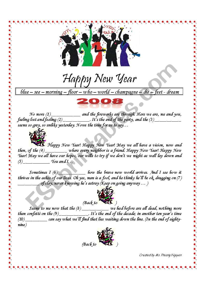 Happy New Year worksheet