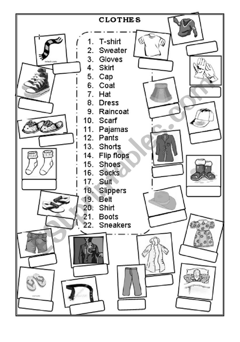 Clothes worksheet