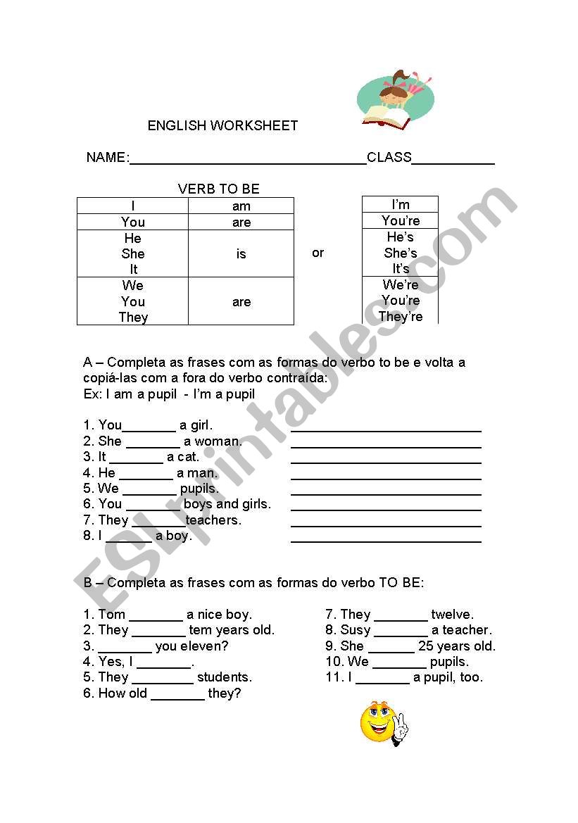 VERB TO BE worksheet