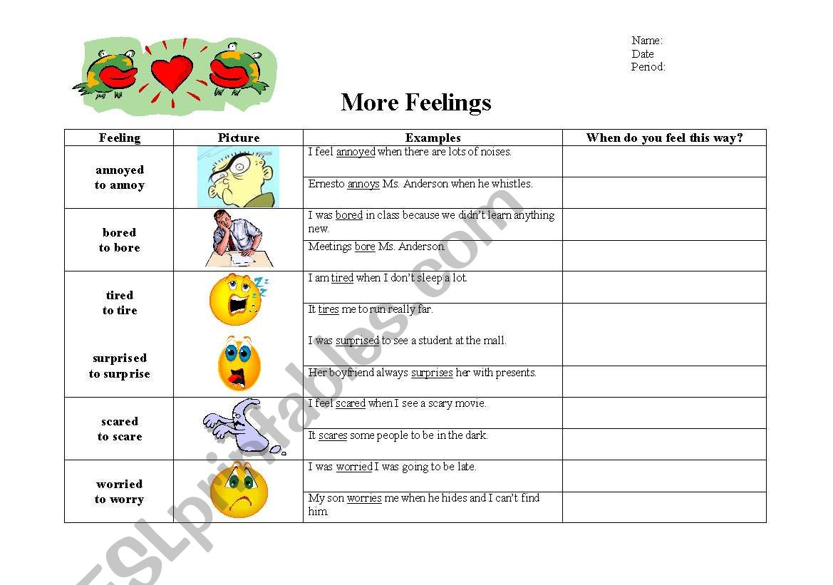 More Feelings worksheet