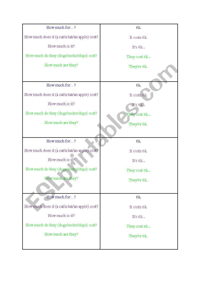 shopping spree SPEAKING ACTIVITY