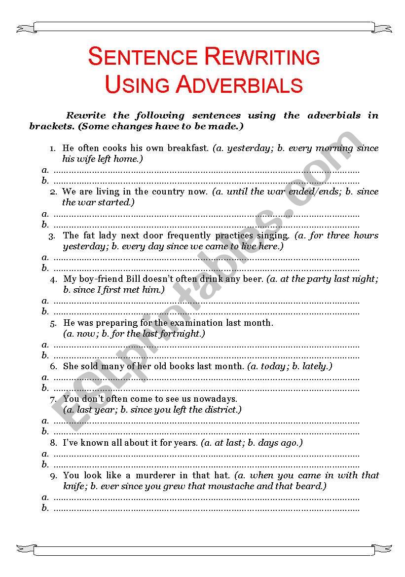 sentence-rewriting-using-adverbials-esl-worksheet-by-ayaniw