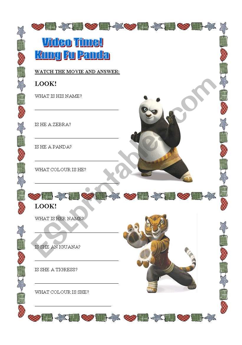 Personal information and short answers! Kung Fu Panda