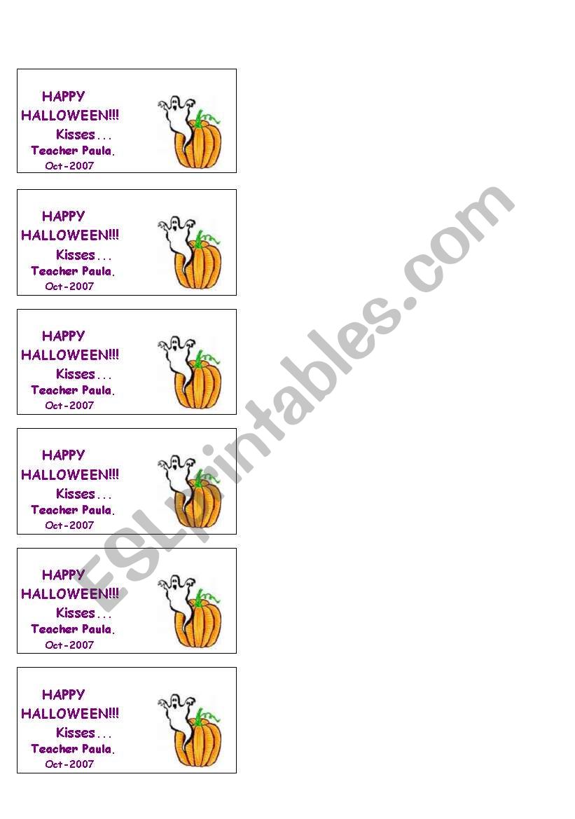 HALLOWEEN CARD worksheet