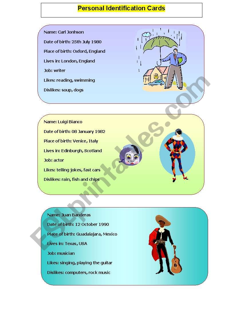 Personal identification cards- Part 1