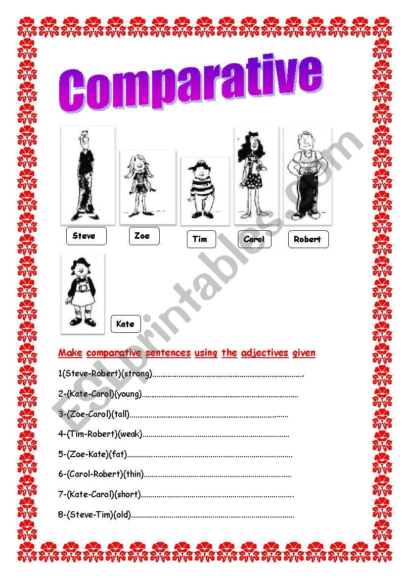 Comparative worksheet