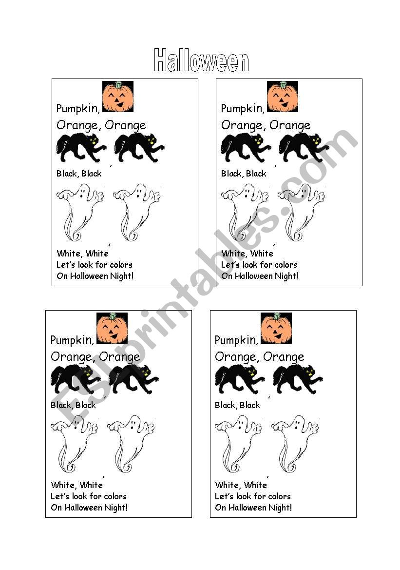 Halloween poems worksheet