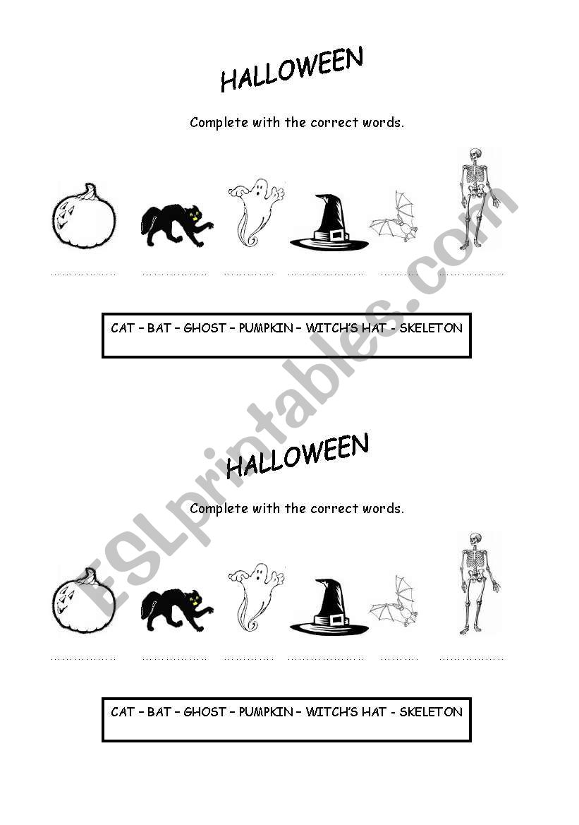 Halloween Vocabulary worksheet