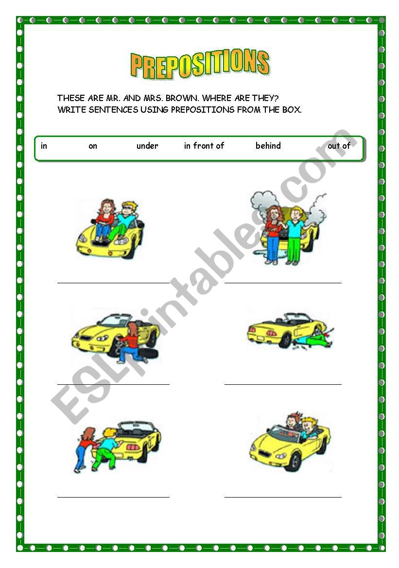 PREPOSITIONS worksheet