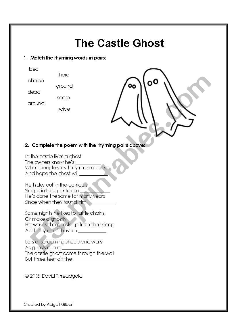 Ghost Poems worksheet