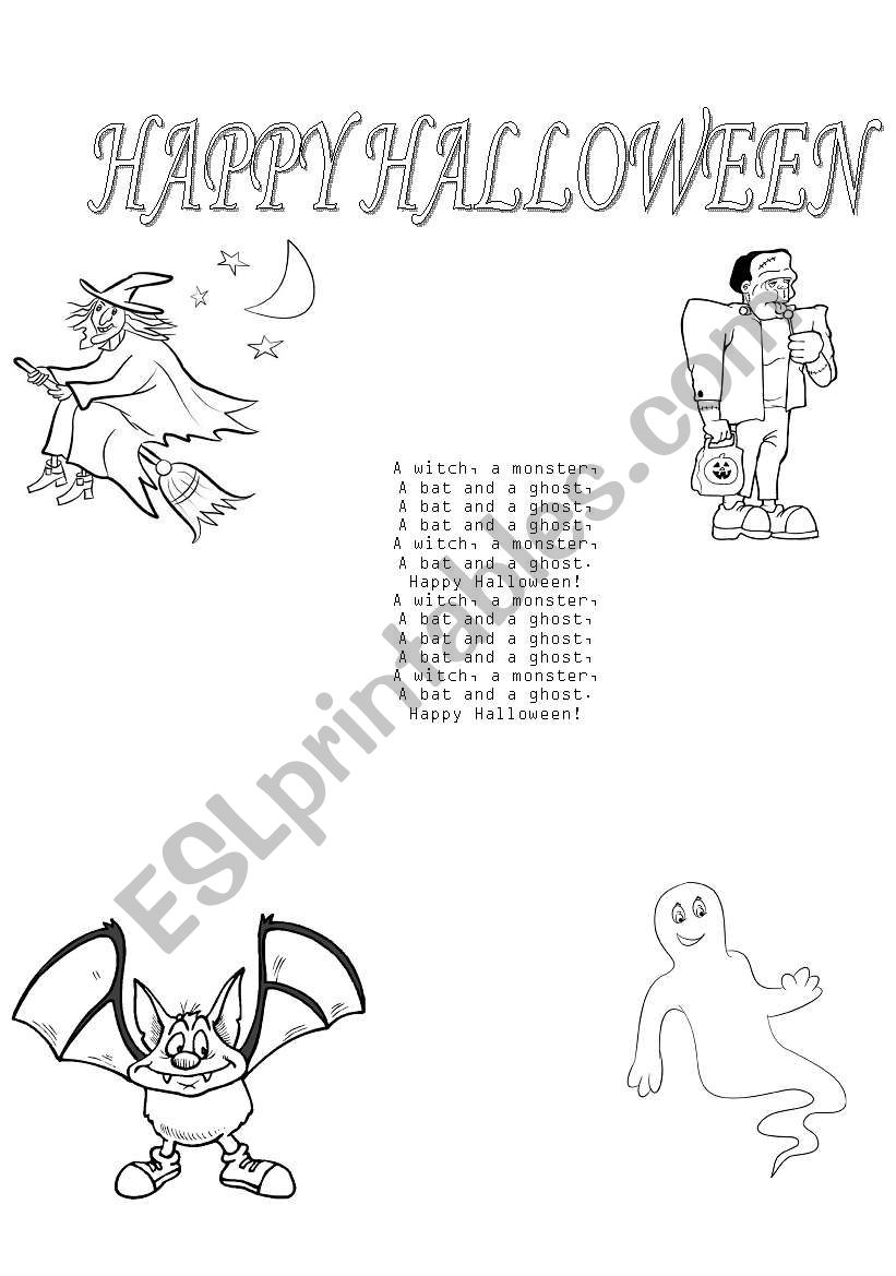 happy halloween worksheet