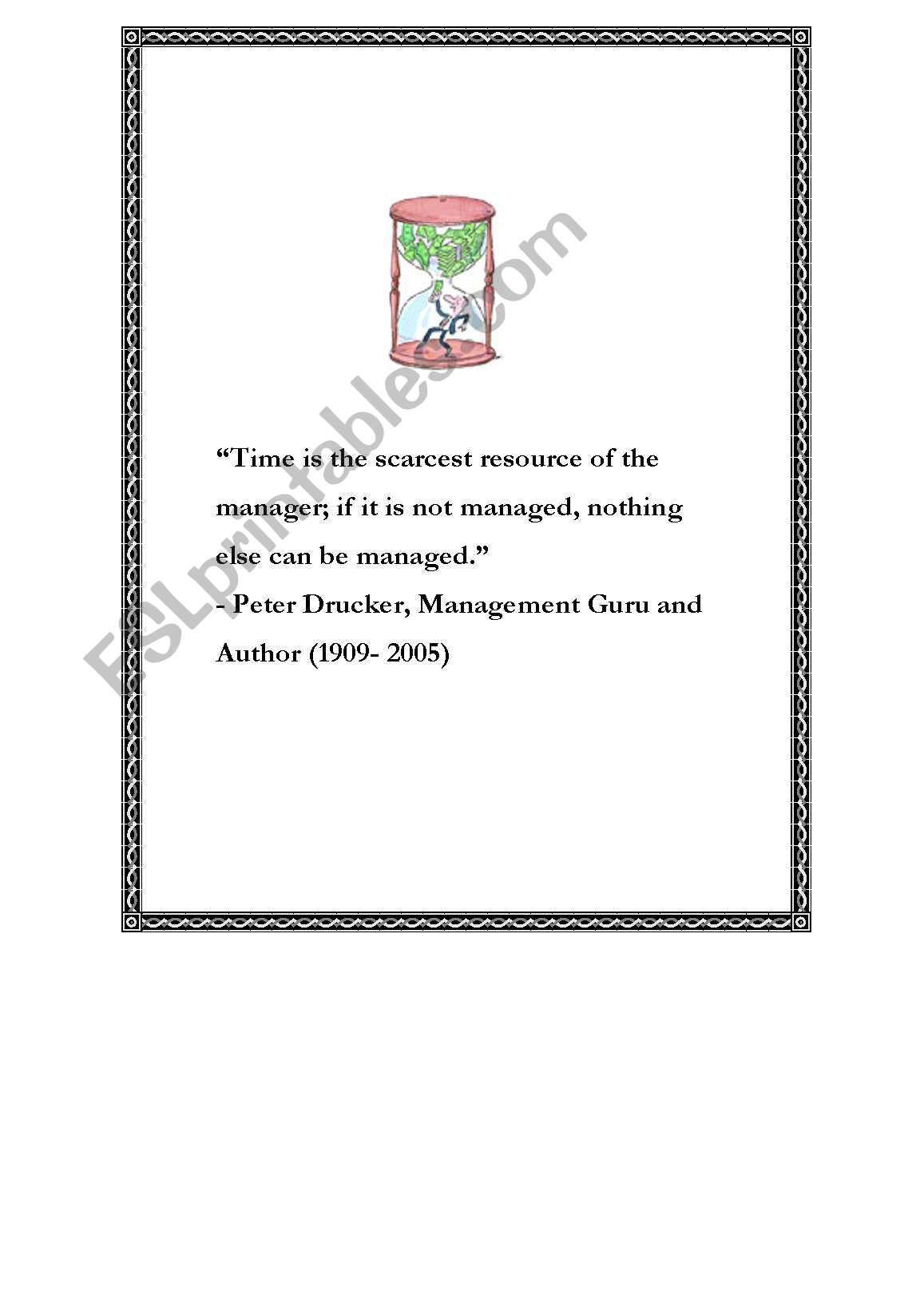 Time management posters worksheet