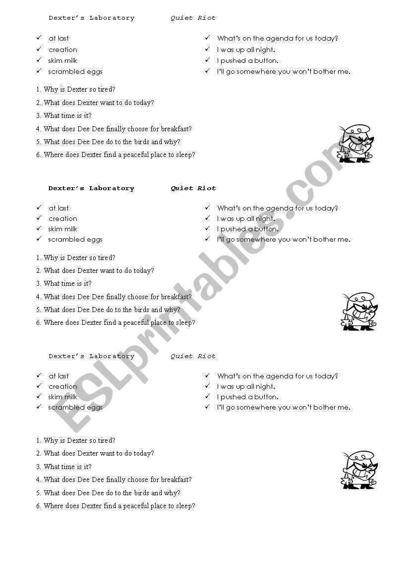 Dexters Laboratory worksheet