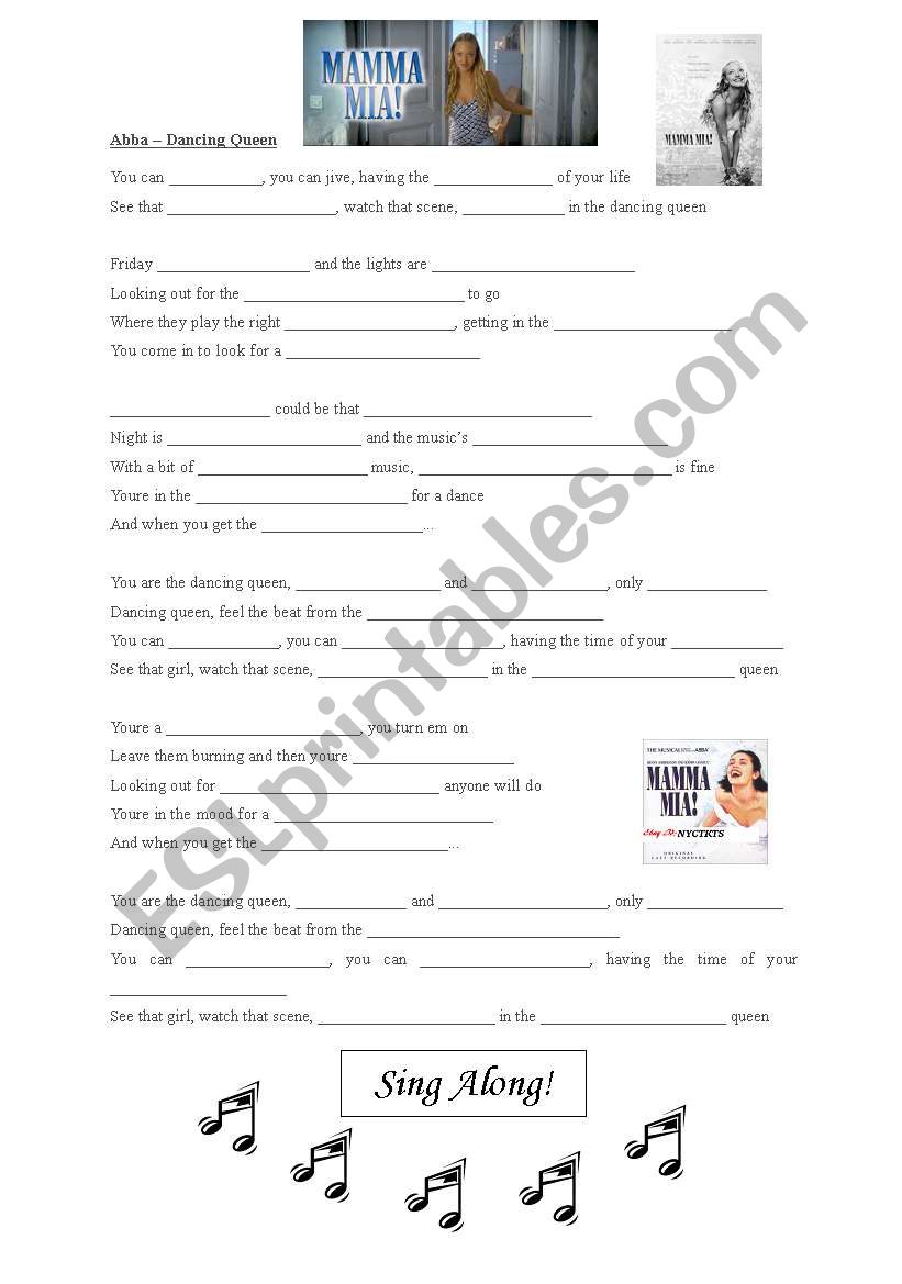 Dancing Queen worksheet