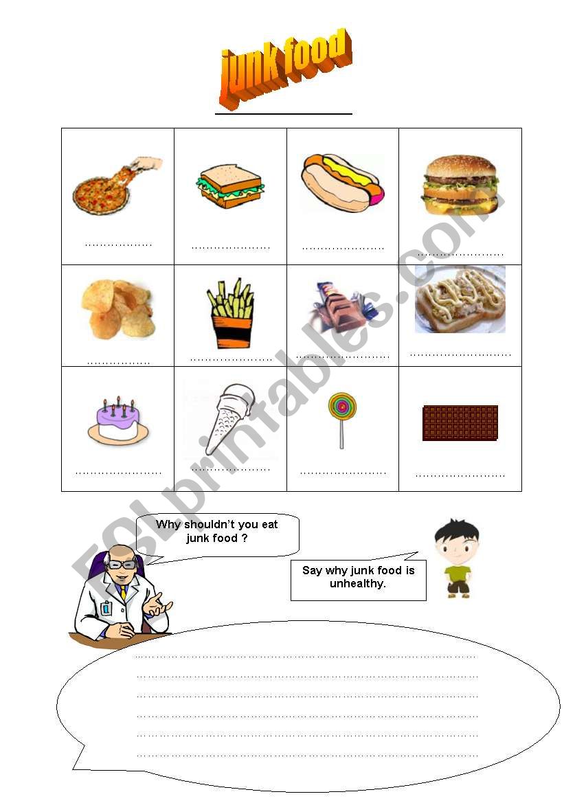 JUNK FOOD worksheet