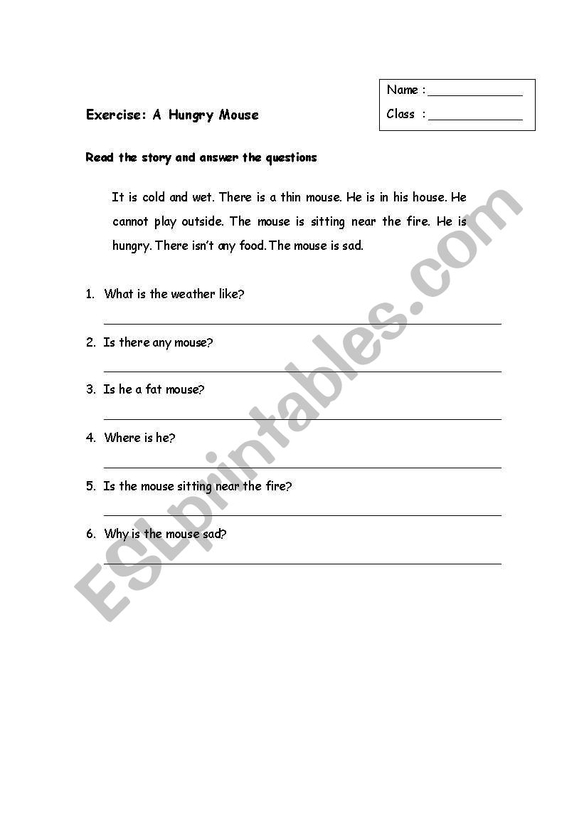 A hungry mouse worksheet