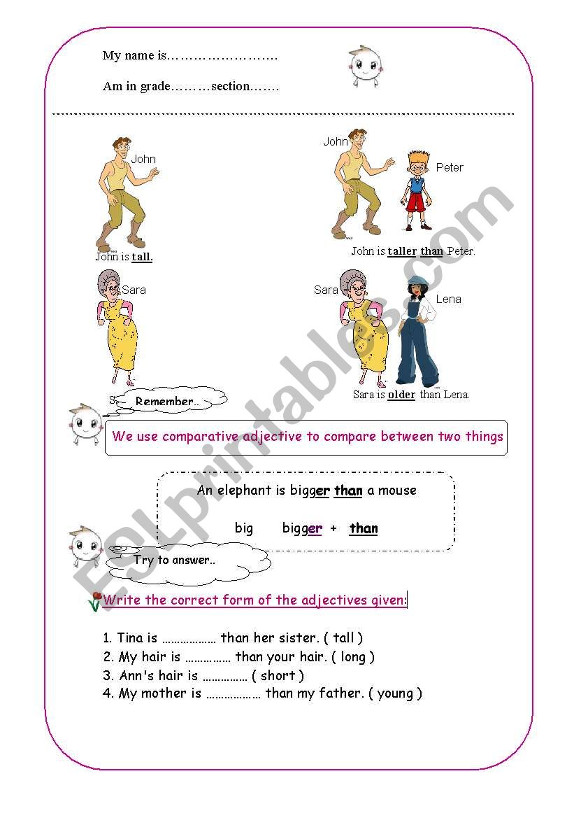 adjectives worksheet